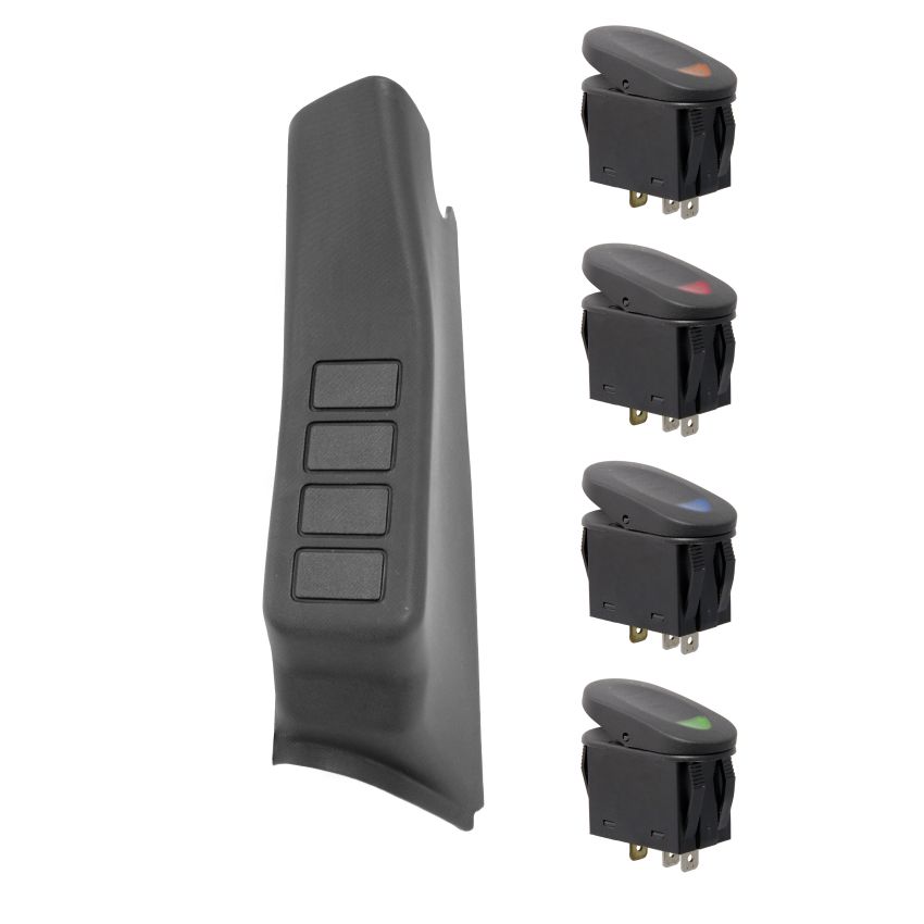 Rugged Ridge A-Pillar Switch Pod Kit Black LHD 07-10 (JK)
