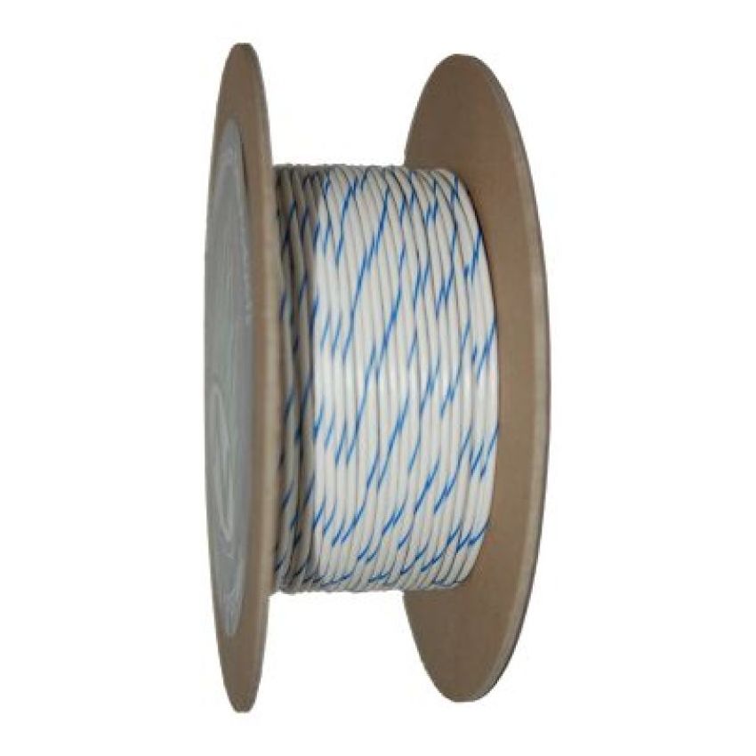 NAMZ NWR-96-100 OEM Color Primary Wire 100ft. Spool 18g - White/Blue Stripe