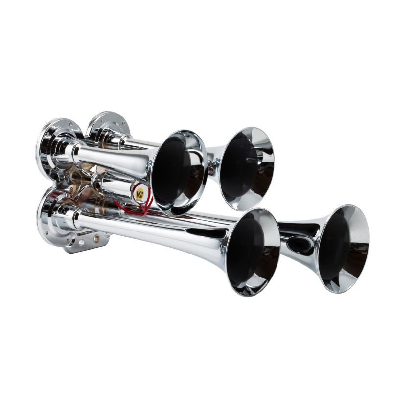 Kleinn Air Horns 141 Kleinn Chrome Quad Horn/ 12.5In/10In/7.5In/6In - Chrome-Plated Zinc Alloy