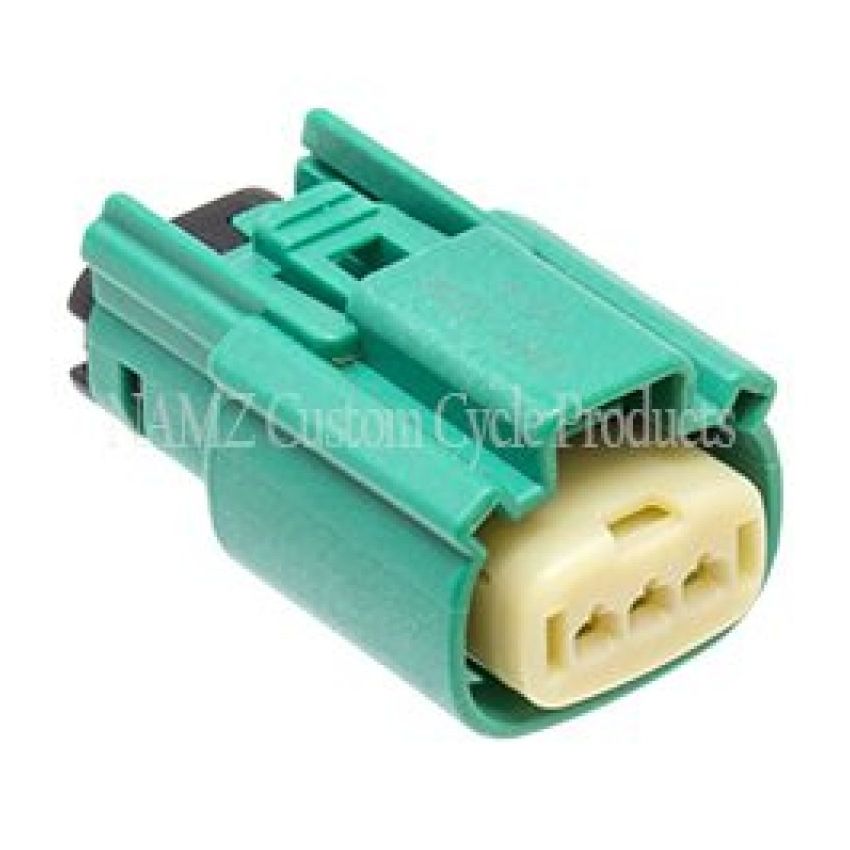 NAMZ NM-33471-0304 2007 VROD CAW/CD/CDX Main Harness Molex MX-150 3-Pos Male Connector - Green (HD 72540-07GN)