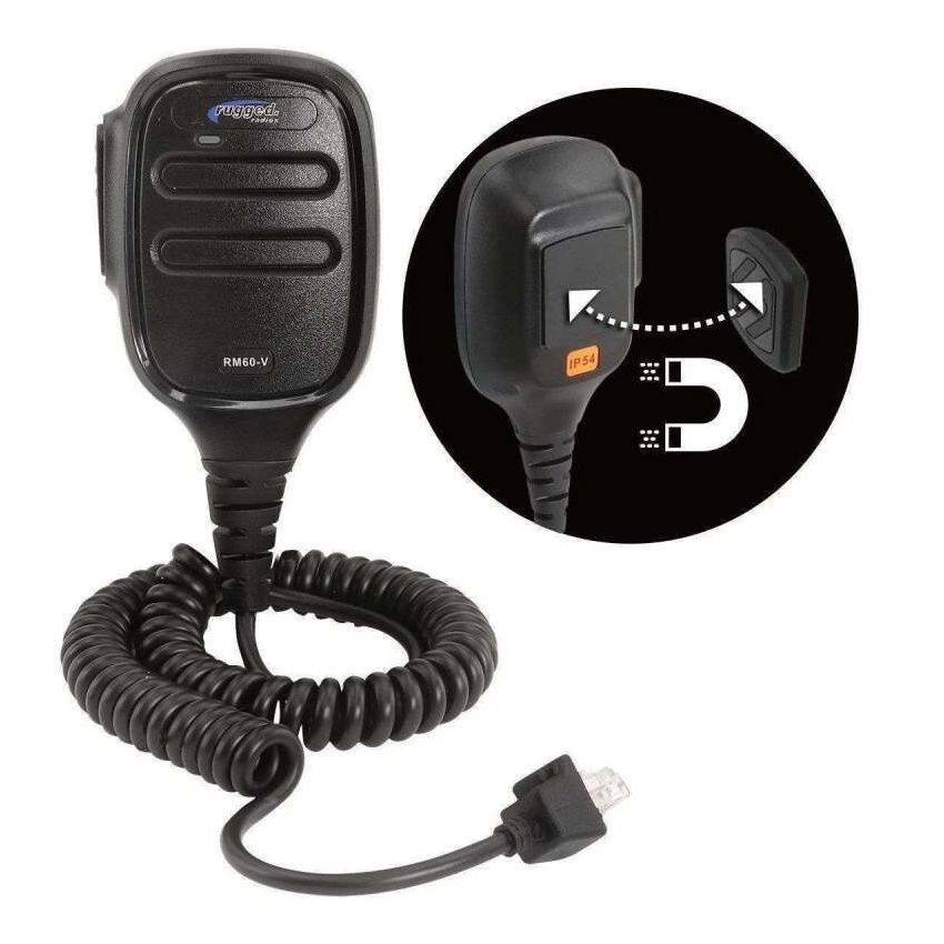 Rugged Radios HM-RM60-MM Hand Mic for RM45 & RM60 Mobile Radios with Scosche MagicMount