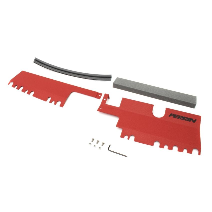 Perrin 15-21 WRX/STI Radiator Shroud (With OEM Intake Scoop) - Red