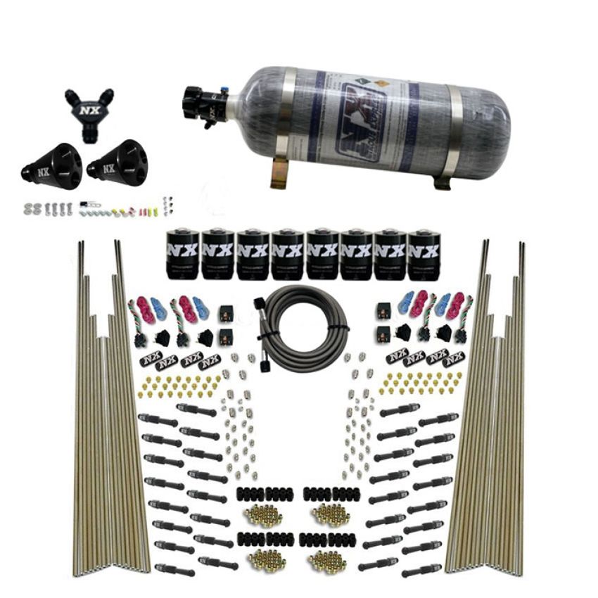 Nitrous Express 93306-12 8 CYL DRY DIRECT PORT, FOUR STAGE, 8 SOLENOIDS, W/ COMPOSITE BOTTLE (200-600HP)