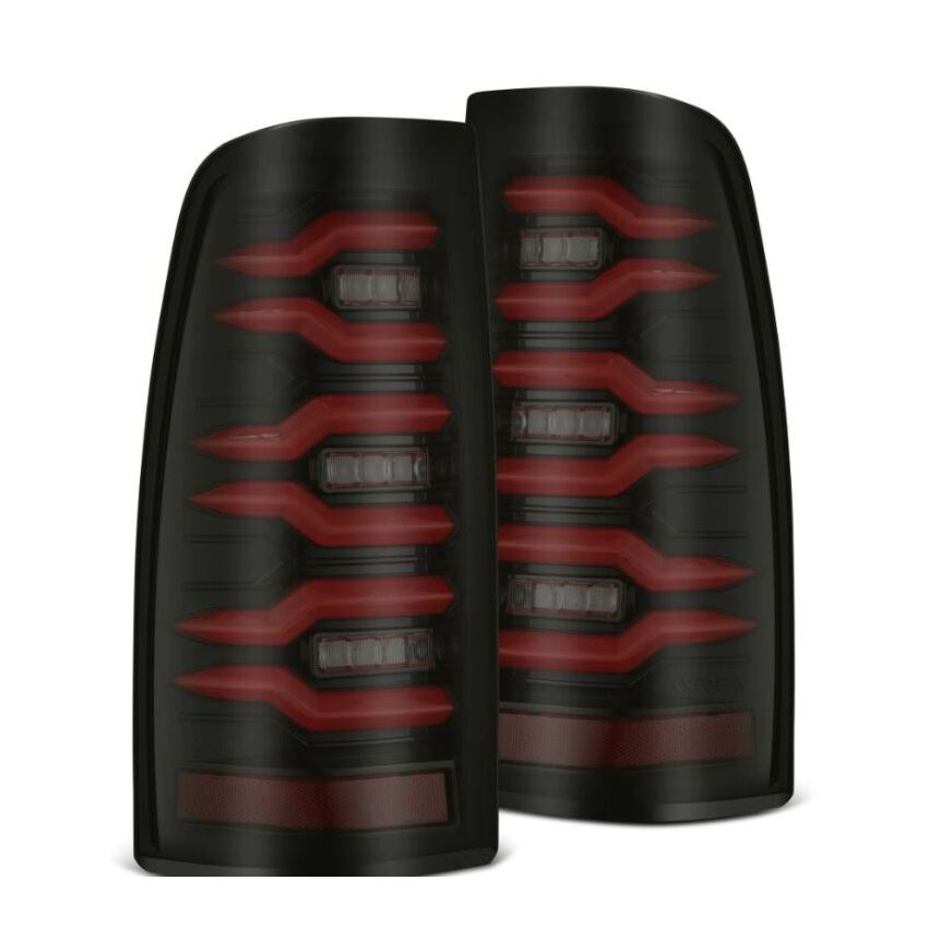 AlphaRex 620007 99-06 Chevrolet Silverado/99-06 GMC Sierra LUXX-Series LED Tail Lights - Black/Red
