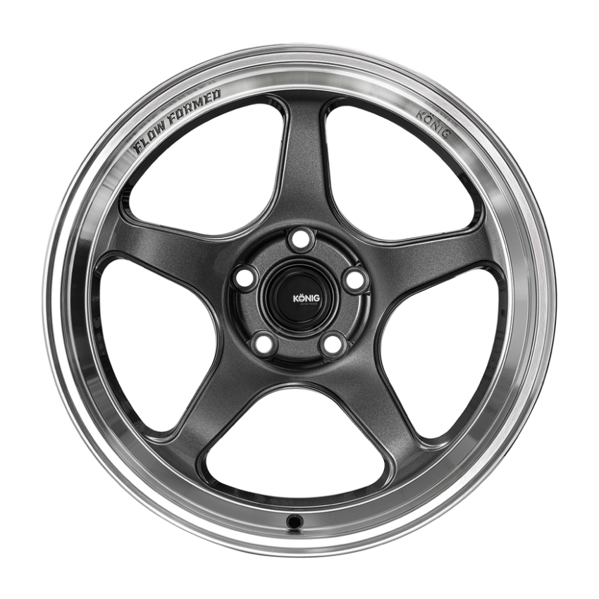 Konig HP88514356 Hyperspec 18x8 5X114.3 ET35 Anthracite Metallic Wheel w/ Mirror Machined Lip