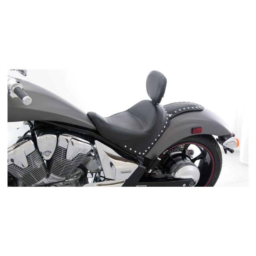 Mustang Motorcycle 79626 Mustang 10-21 Honda VT1300CX Fury Wide Touring Solo Seat w/Driver Backrest Studs - Black