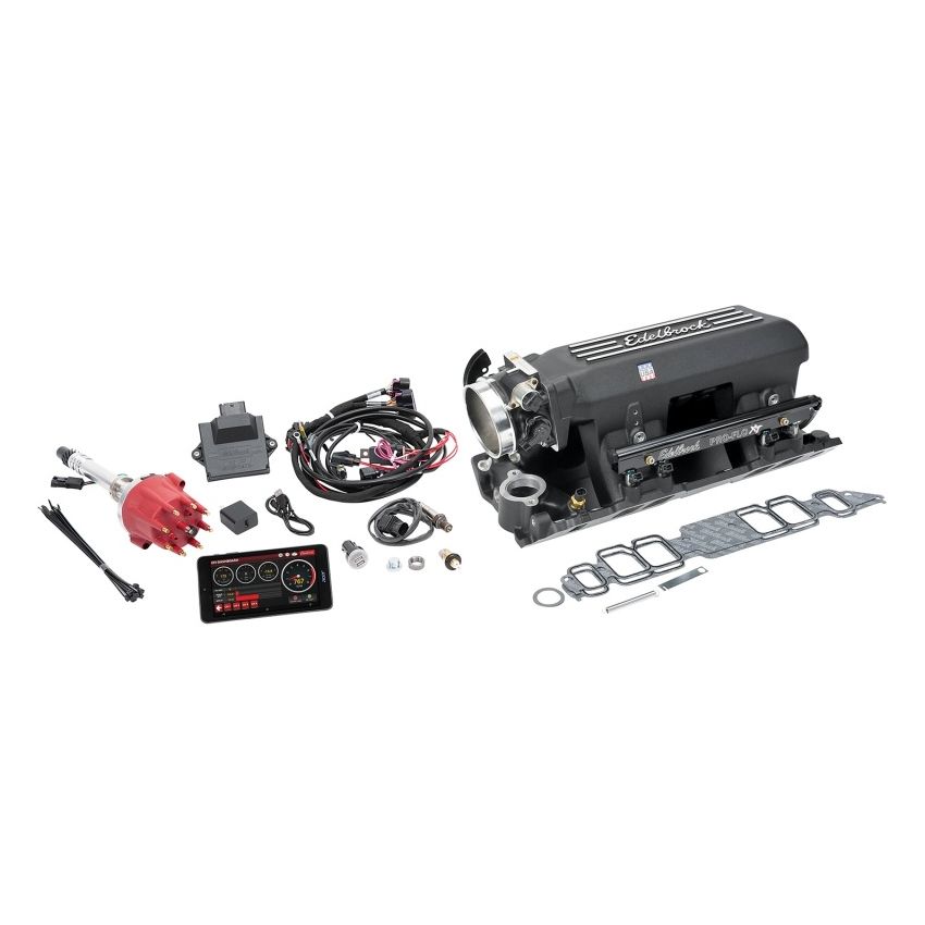 Edelbrock 35873 Pro Flo 4 XT EFI System Seq Port BBC Rect Port Std Deck 625 Max HP 35lb/hr Black Finish