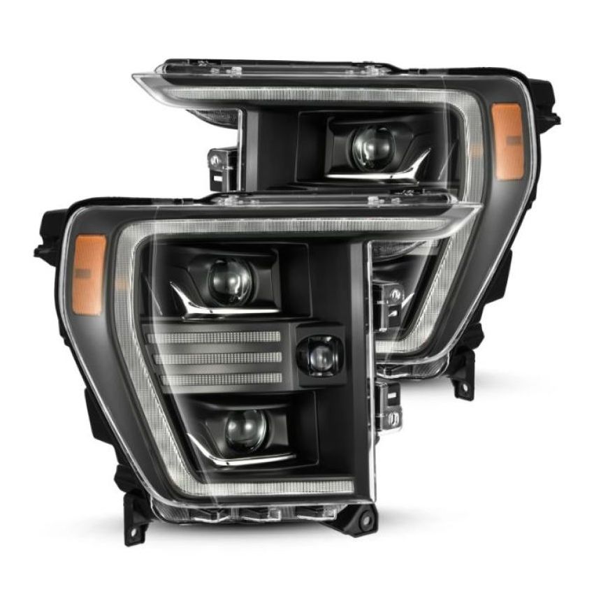 AlphaRex 21-22 Ford F150 PRO-Series Projector headlights Black w/Activ Light/Seq Signal