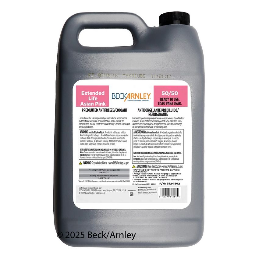 BECK/ARNLEY 252-1502 COOLANT  PINK