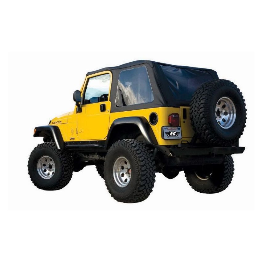 Rampage 109735 1997-2006 Jeep Wrangler(TJ) Excludes LJ Unlimited Frameless Soft Top Kit - Black Diamond