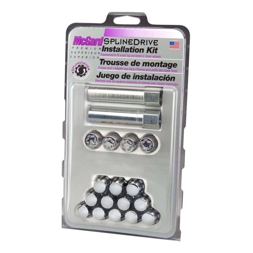 McGard (65457CN 12X1.5 MCG 4 LUG SPLINEDRIVE KIT, CHROME W/WHL LKS CLAMSHELL)