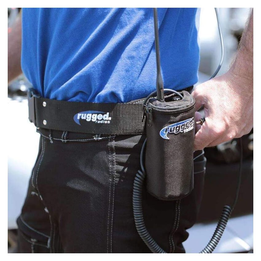 Rugged Radios MC-BELT-BAG-XL Comm Belt/Bag Combo for Moto & Circle Track Racing Extra Large - Fits Waists Up to 60