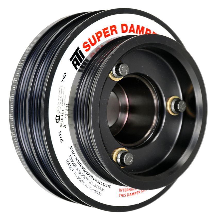 ATI ATI918598 Damper - 5.67in - Alum - (2) 4 Grv - Nissan RB26 - R33 34 - 1Pc - w/Power Steering Pulley