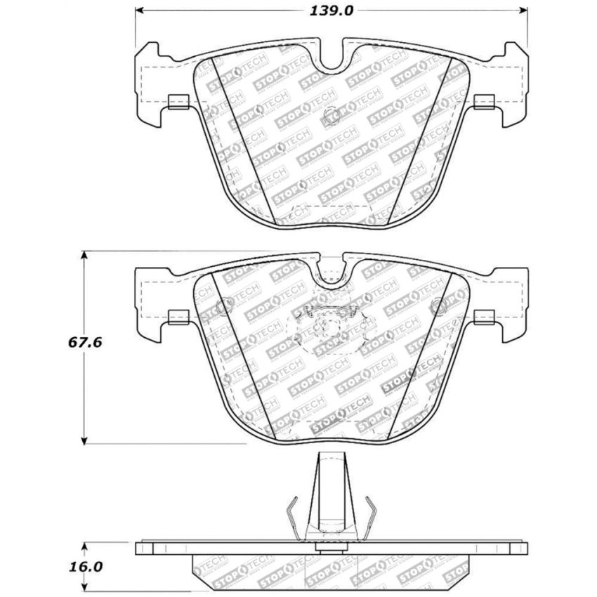 StopTech Performance 06-09 BMW M5 E60 / 07-09 M6 E63/E63 Rear Brake Pads