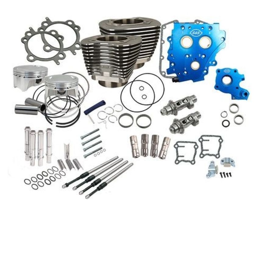 S&S Cycle 330-0668 07-17 BT 110in Power Package - Wrinkle Black