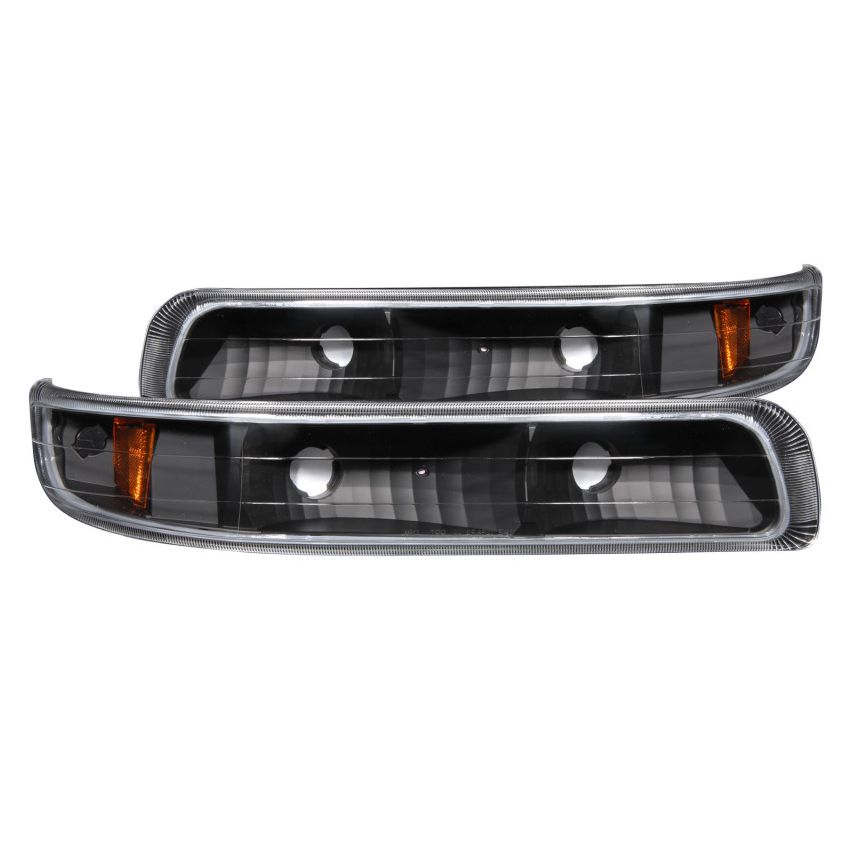 ANZO 1999-2002 Chevrolet Silverado 1500 Euro Parking Lights Black w/ Amber Reflector