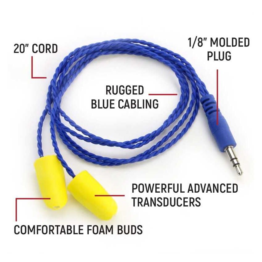 Rugged Radios ALPHA-BUDS-S AlphaBud Foam Earbud Speakers - Mono and Stereo