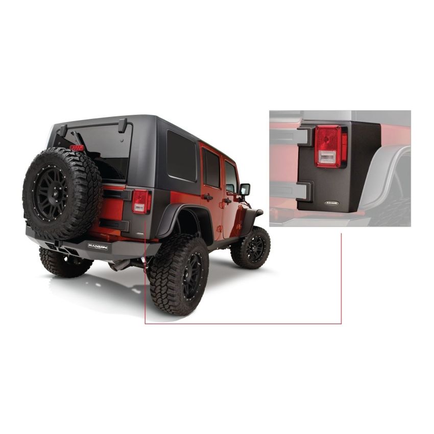 Bushwacker 07-18 Jeep Wrangler Trail Armor Rear Corners - Black