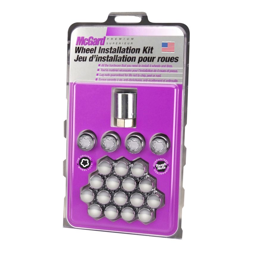 McGard 5 Lug Hex Install Kit (Clamshell) w/Locks (Cone Seat Nut) M12X1.5 / 13/16 Hex - Chrome