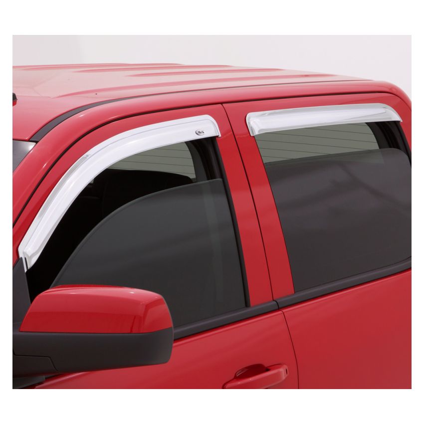 AVS 07-18 Jeep Patriot Ventvisor Outside Mount Front & Rear Window Deflectors 4pc - Chrome