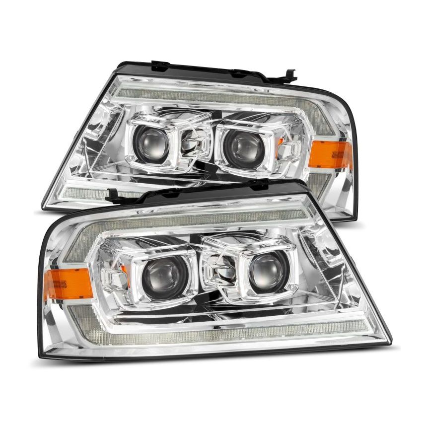 AlphaRex 04-08 Ford F150 PRO-Series Projector Headlights Black w/ Sequential Signal and DRL