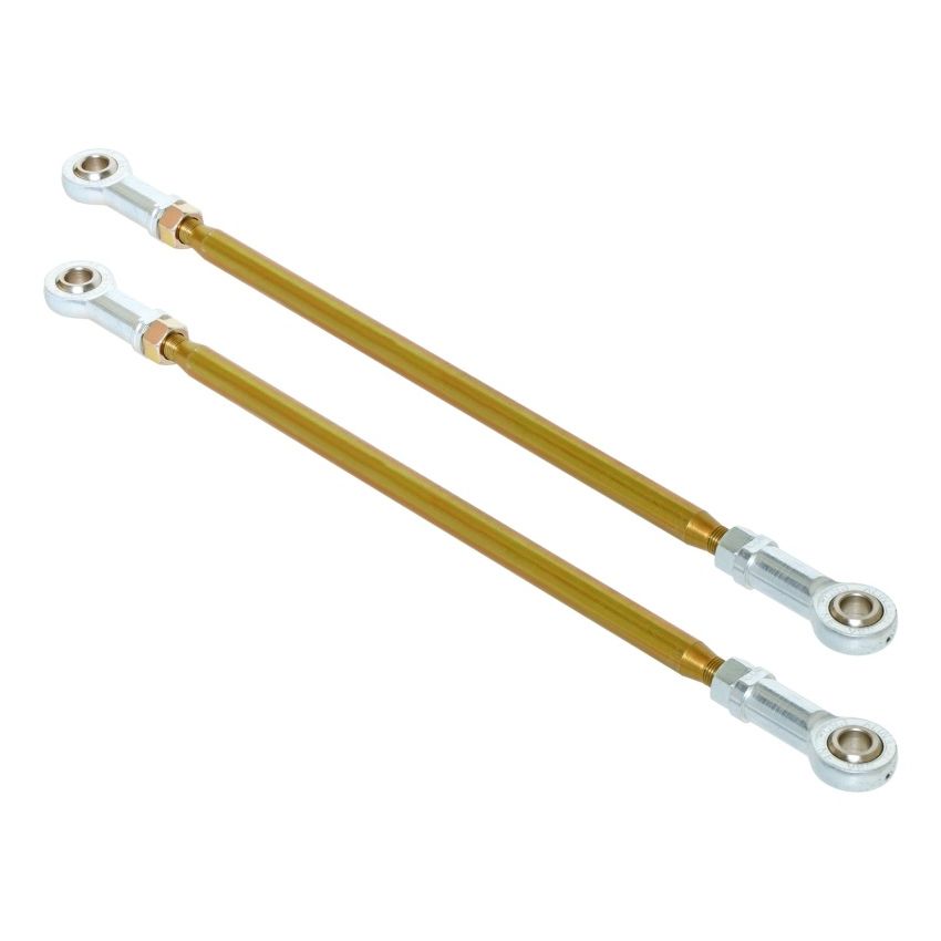 RockJock Antirock Sway Bar End Link Kit 15 1/2in Long Rods w/ Heims and Jam Nuts Pair