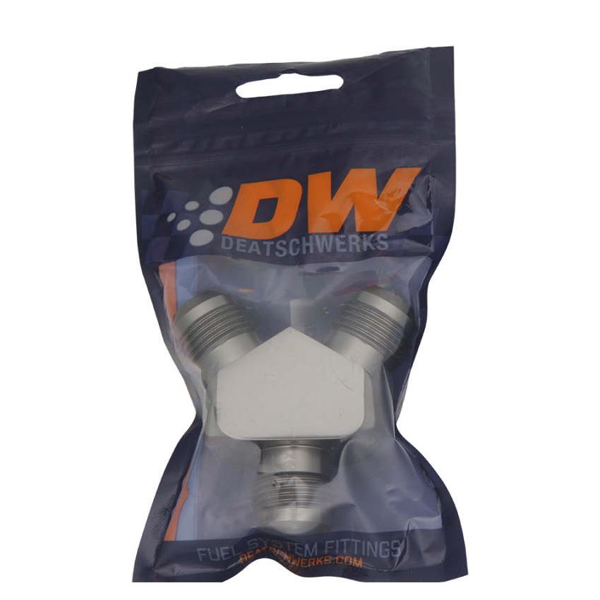 DeatschWerks 8AN Male Flare + 8AN Male Flare To 8AN Male Flare Y-Block Fitting