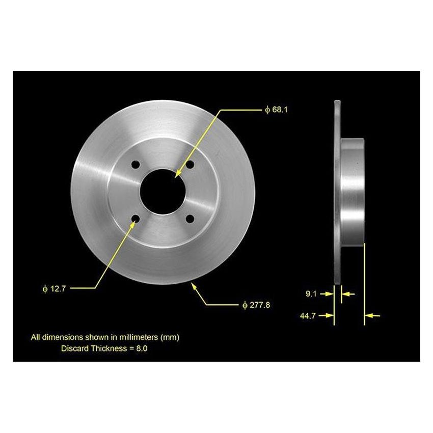 BENDIX DRUM & ROTORS PRT5554 BENDIX Disc Brake Rotor