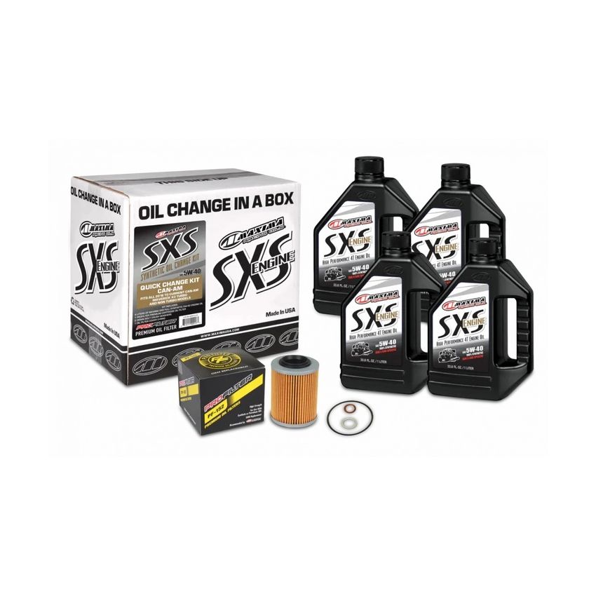 Maxima 90-469013-CA SXS Can-Am Oil Change Kit 5W-40 Full-Synthetic Maverick X3