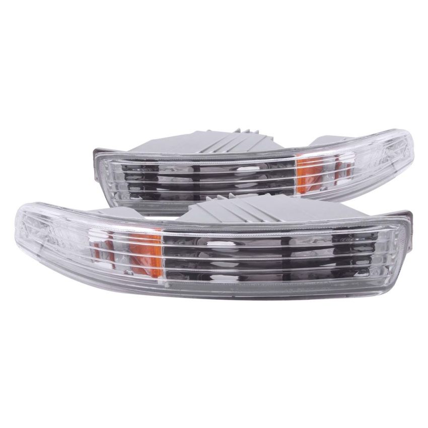 ANZO 1994-1997 Acura Integra Euro Parking Lights Chrome w/ Amber Reflector