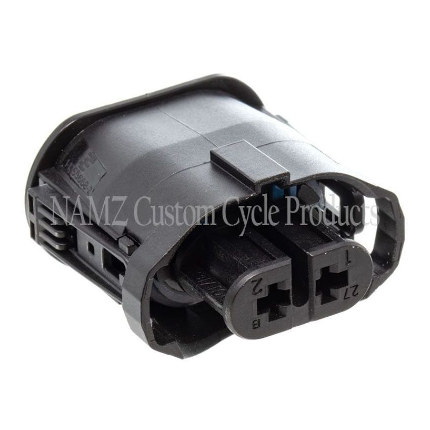NAMZ NA-1-1355668-2 V-Twin VROD Models OEM Headlight Connector w/Wire Seals & Terminals - Black (HD 72449-01)