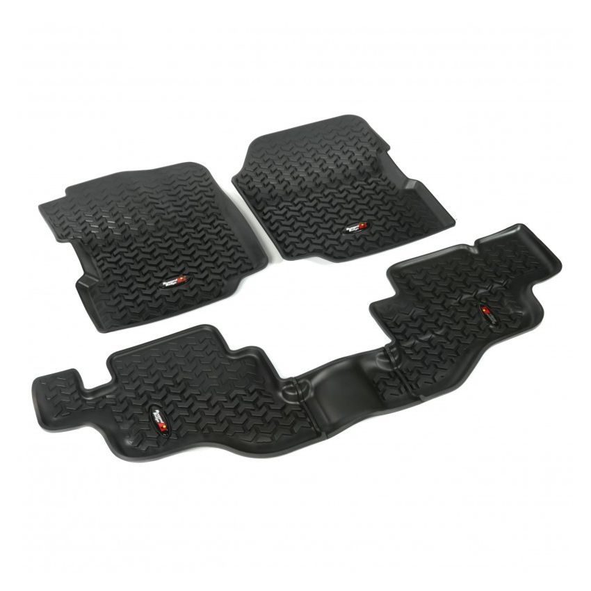 Rugged Ridge Floor Liner Front/Rear Black 1976-1986 Jeep CJ-7 / Jeep Wrangler 87-95 / YJ
