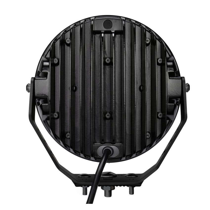 Go Rhino 751700911SRS Xplor Blackout Series Round Single LED Spot Light Kit w/DRL (Surface Mount) 9in. - Blk