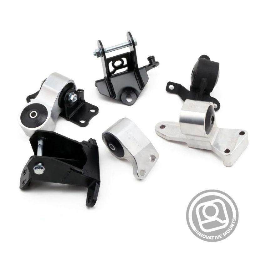 Innovative 06-11 Honda Civic Si K-Series Black Billet Aluminum Mounts 75A Bushings (Not K24 Trans)