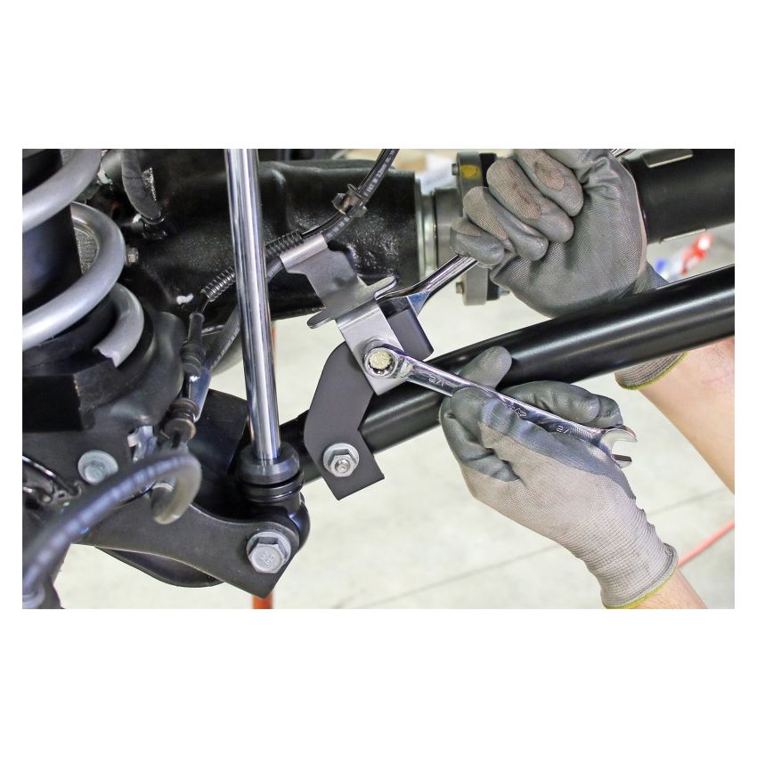 RockJock JL/JT Brake Line Relocation Bracket Kit Front Pair