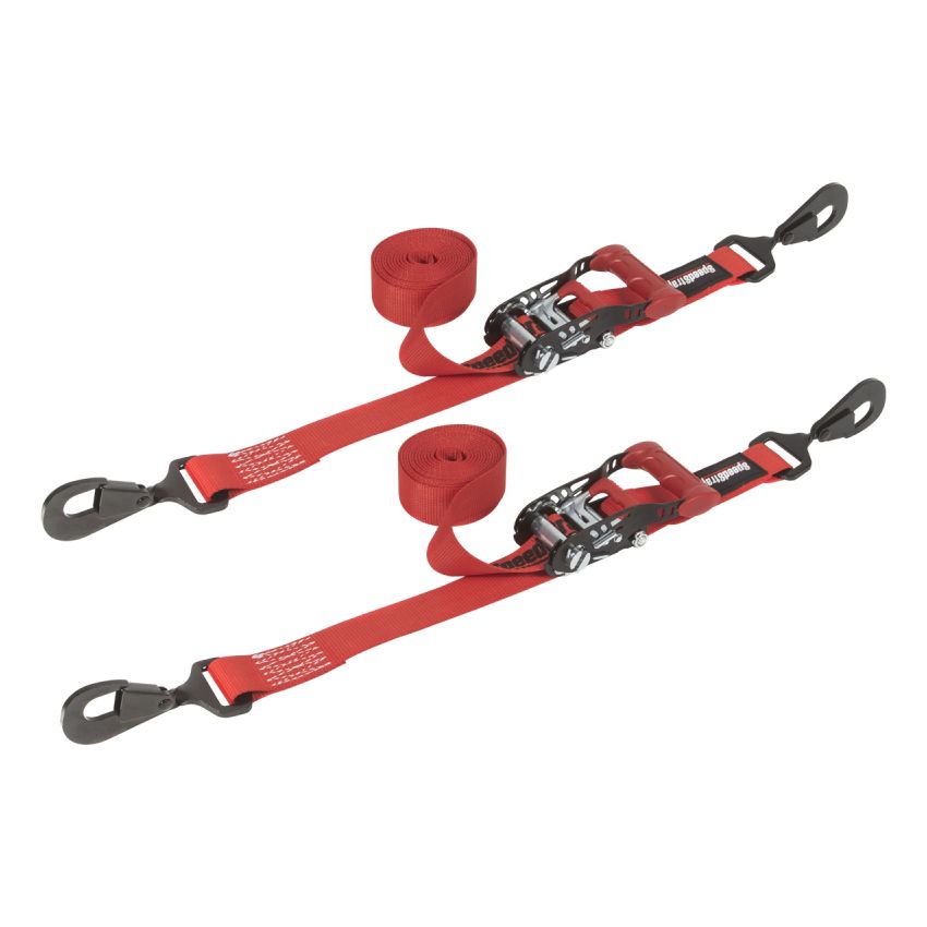 SpeedStrap 1 1/2In x 10Ft Ratchet Tie-Down (2 Pack) - Red