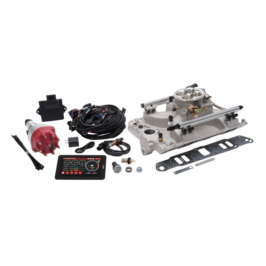 Edelbrock 35970 Pro Flo 4 Fuel Injection Kit Seq Port Pontiac 326-455 ci 550 Max HP 2 LbHr Injectors Satin