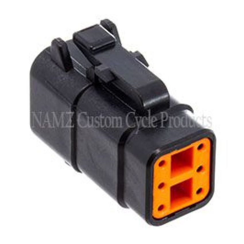 NAMZ MDP-6B Deutsch DTM 6-Position Plug w/6 Stamped Terminals & Wedgelock - Black (HD 74116-98BK)