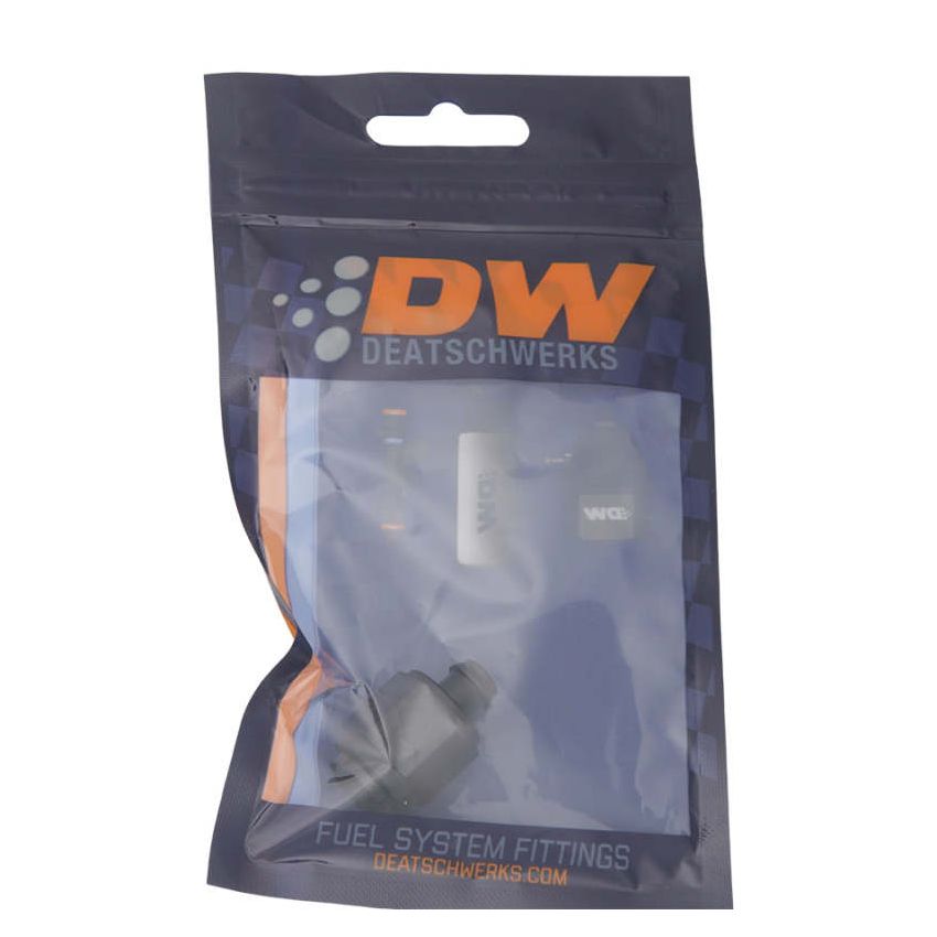 DeatschWerks 6AN Female Flare Swivel to 5/16in Single Hose Barb - Anodized Matte Black