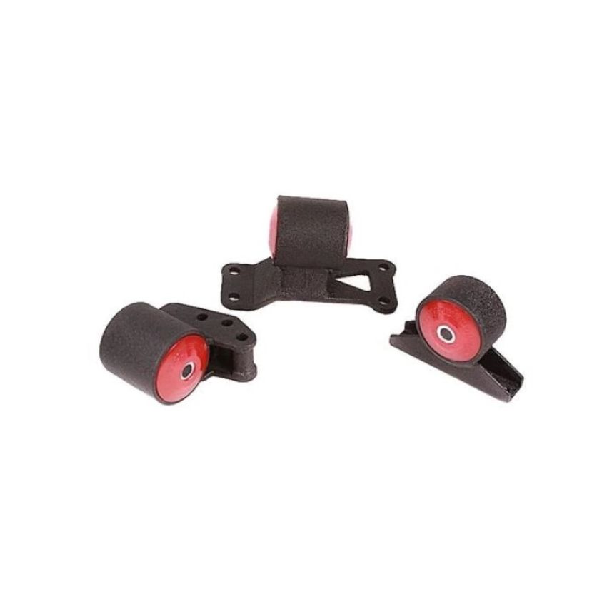 Innovative 03-06 Mitsubishi Evolution 4G63T Black Steel Mounts 75A Bushings