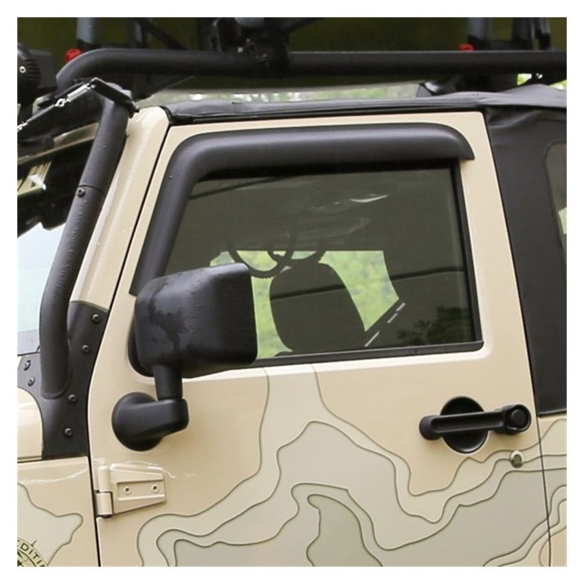 Rugged Ridge Window Visors Matte Black 07-18 2-Door Jeep Wrangler