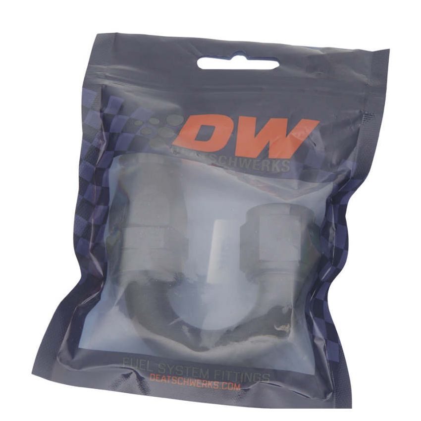 DeatschWerks 10AN Female Flare Swivel 180-Degree Hose End CPE - Anodized Matte Black
