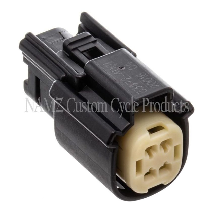 NAMZ NM-33472-4001 07-23 V-Twin Molex MX-150 4-Position Female Connector - Black (HD 72177-07BK)