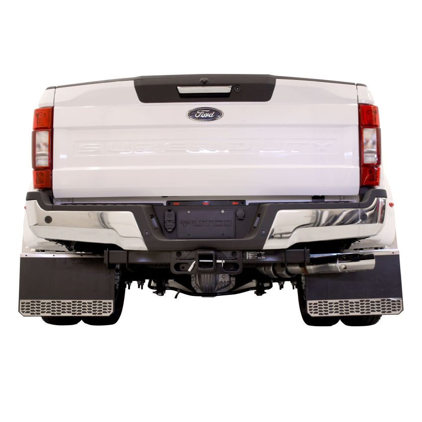Putco 78135 17-20 Ford SuperDuty Dually - (Fits Rear) - Set of 2 Mud Skins - Brushed SS w/ Hex Shield