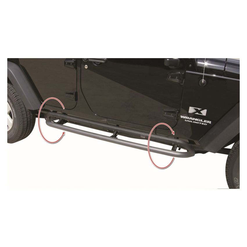 Rampage 88732 2007-2018 Jeep Wrangler(JK) Srs Side Bar Rockerguard Step - Black