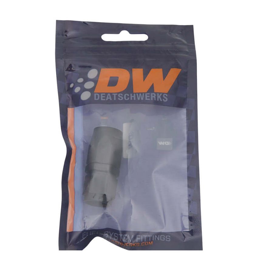 DeatschWerks 6AN Female Swivel Strait Hose End CPE - Anodized Matte Black