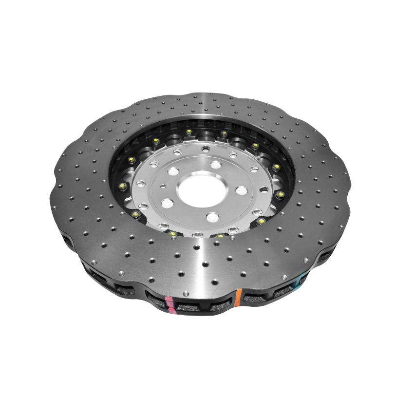 DBA 53002WSLVXD 14-18 Audi RS7 (w/Iron Rotors) Front 5000 Series Cross Drilled Rotor w/Silver Hat