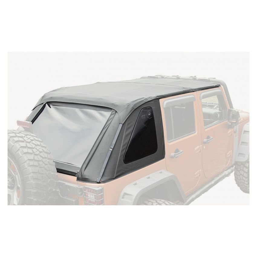 Rugged Ridge Bowless Soft Top Black Diamond 4-Door 07-18 Jeep Wrangler JK