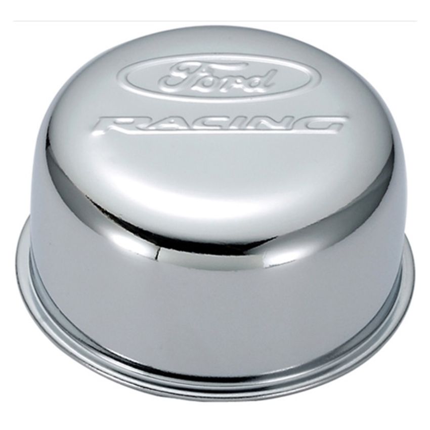 FORD FRD302-200 Chrome Steel Breather W/Ford Racing Logo