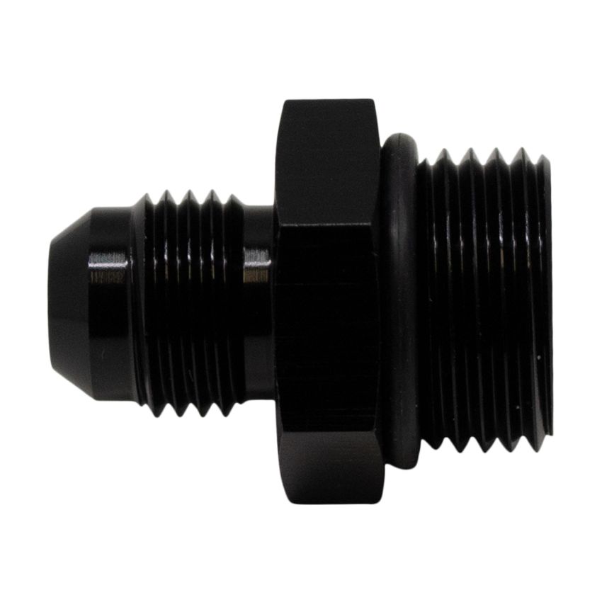 DeatschWerks 8AN ORB Male to 6AN Male Flare Adapter (Incl O-Ring) - Anodized Matte Black